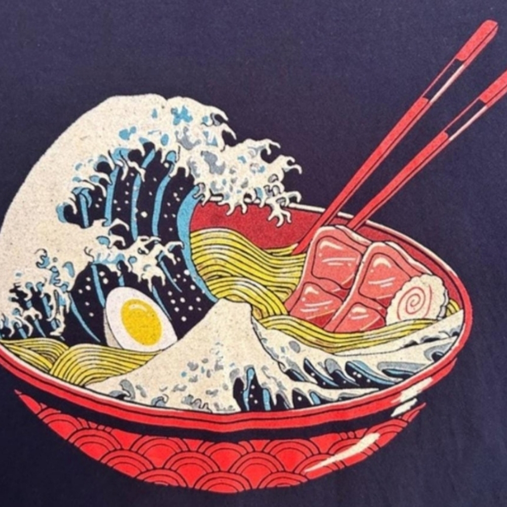 The Wave of Ramen flannel/tee combo